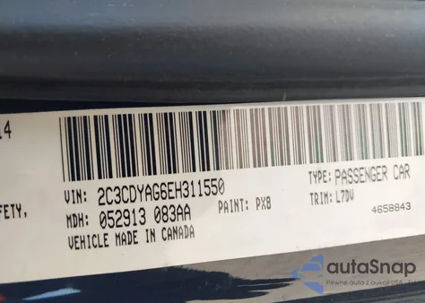 2014 Dodge Challenger Sxt из США, поврежденный, VIN 2C3CDYAG6EH311550